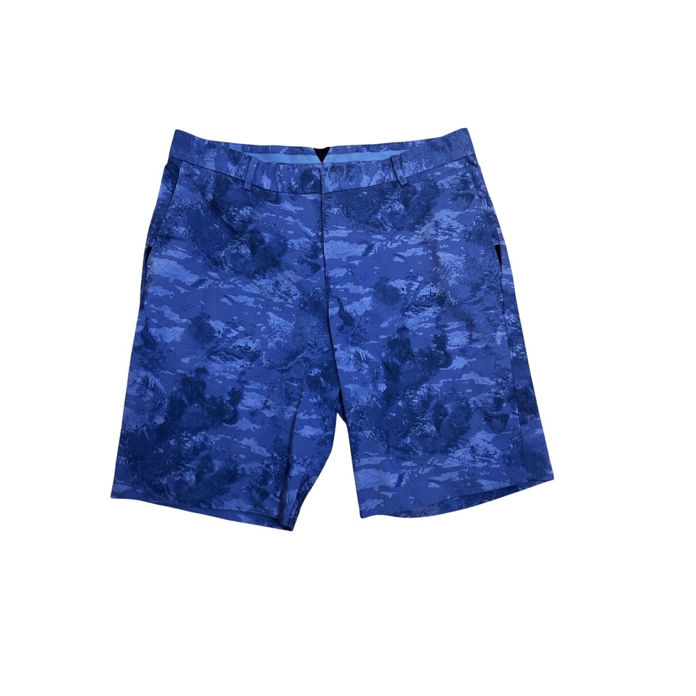 Nike Golf Modern Fit Dri-FIT Shorts Mens 34 Blue Camo Camouflage Athletic Sport